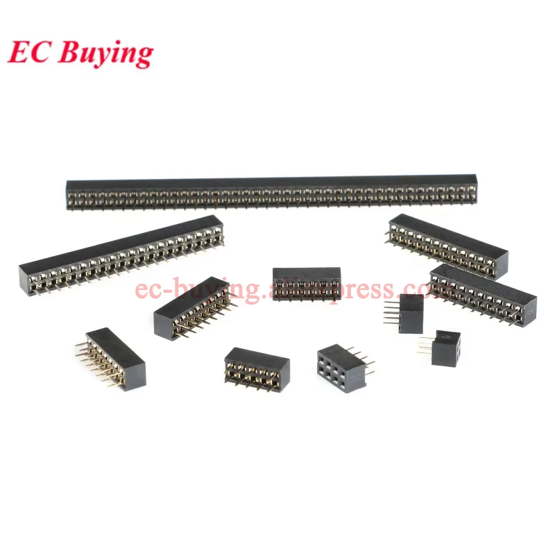 10pcs 2.0mm Single/Double Row Straight Female 2-40P Pin Header Socket Connector 2x2/3/4/5/6/7/8/9/10/12/14/15/20/25Pin SMT SMD