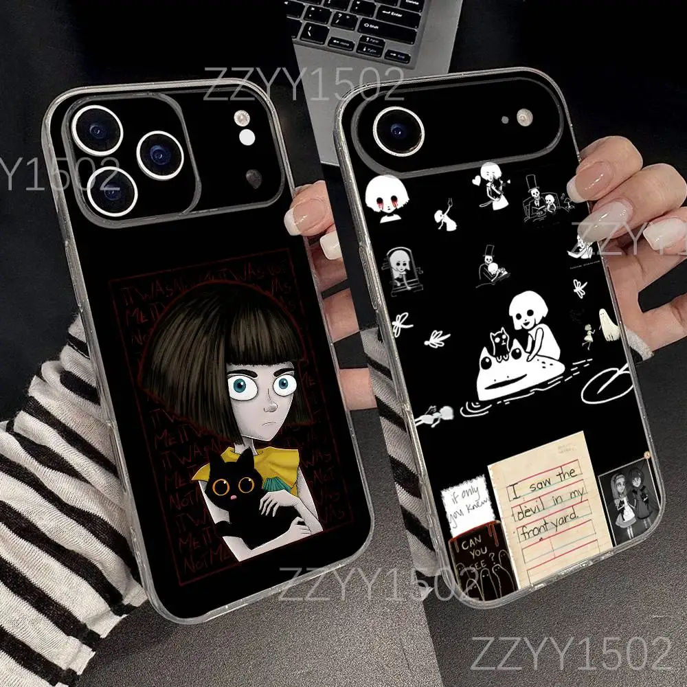 

Game F-Fran Bow Horror Phone Case For iPhone 17,16,15,14,13,12,11 Pro,Max,Plus,X,XS,XR,SE4,E Mini Transparent Soft