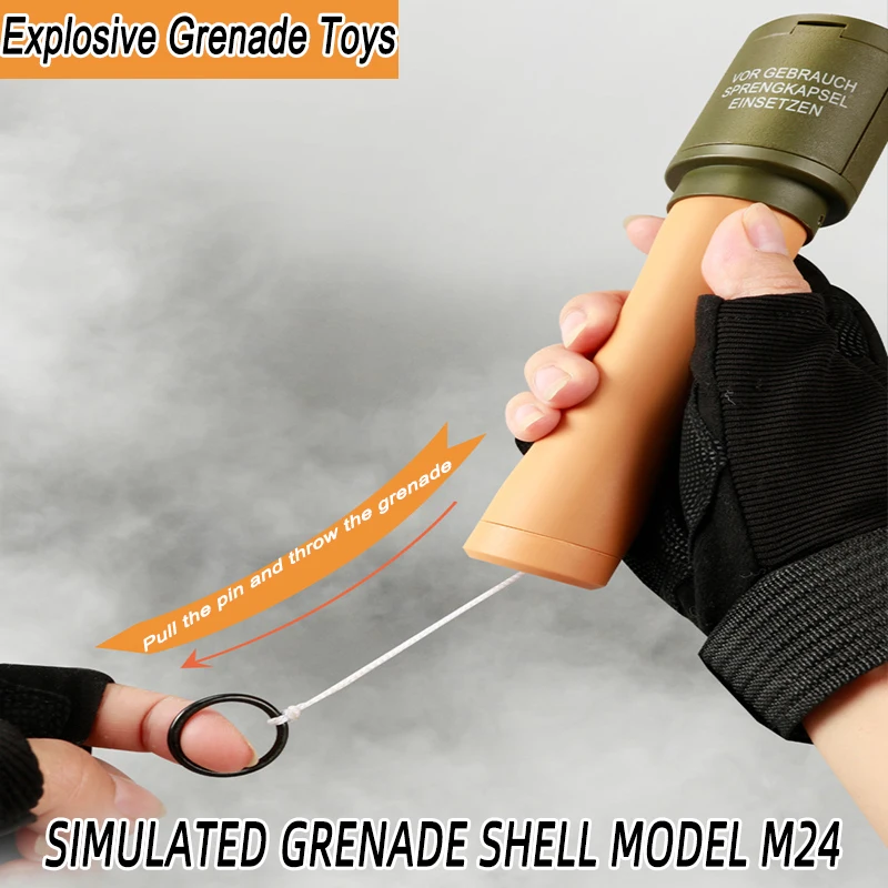 

3R M24 Tactical Grenade Model Toy Plastic Smoke Dummy Grenade for Outdoor CS Airsoft Battle Game