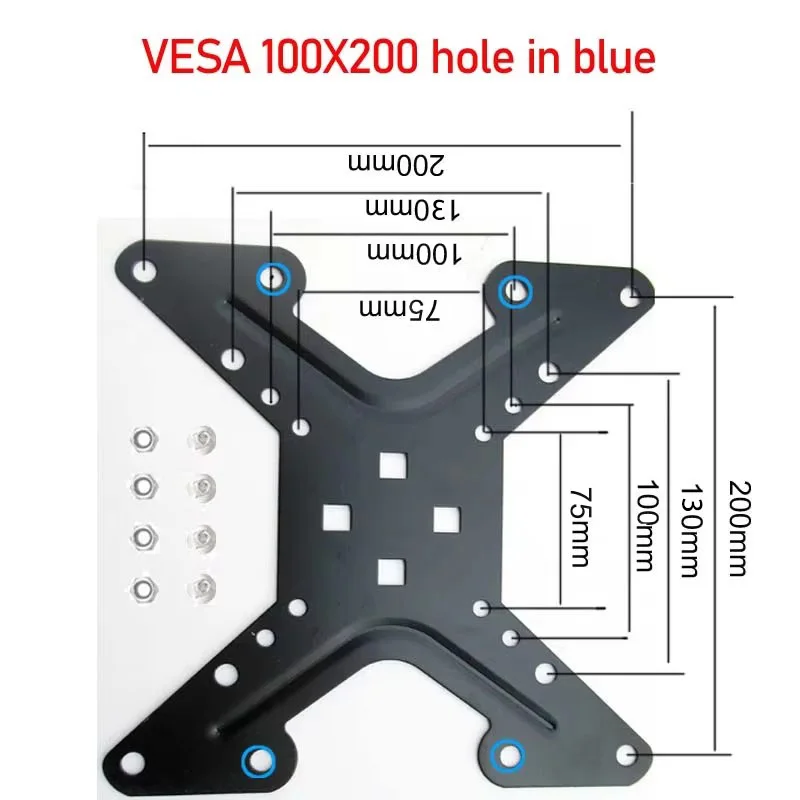 DL-A1 VESA Extension bar Adapter 100x100 to 200x200mm 200X100MM monitor extend support clamp mount bracket