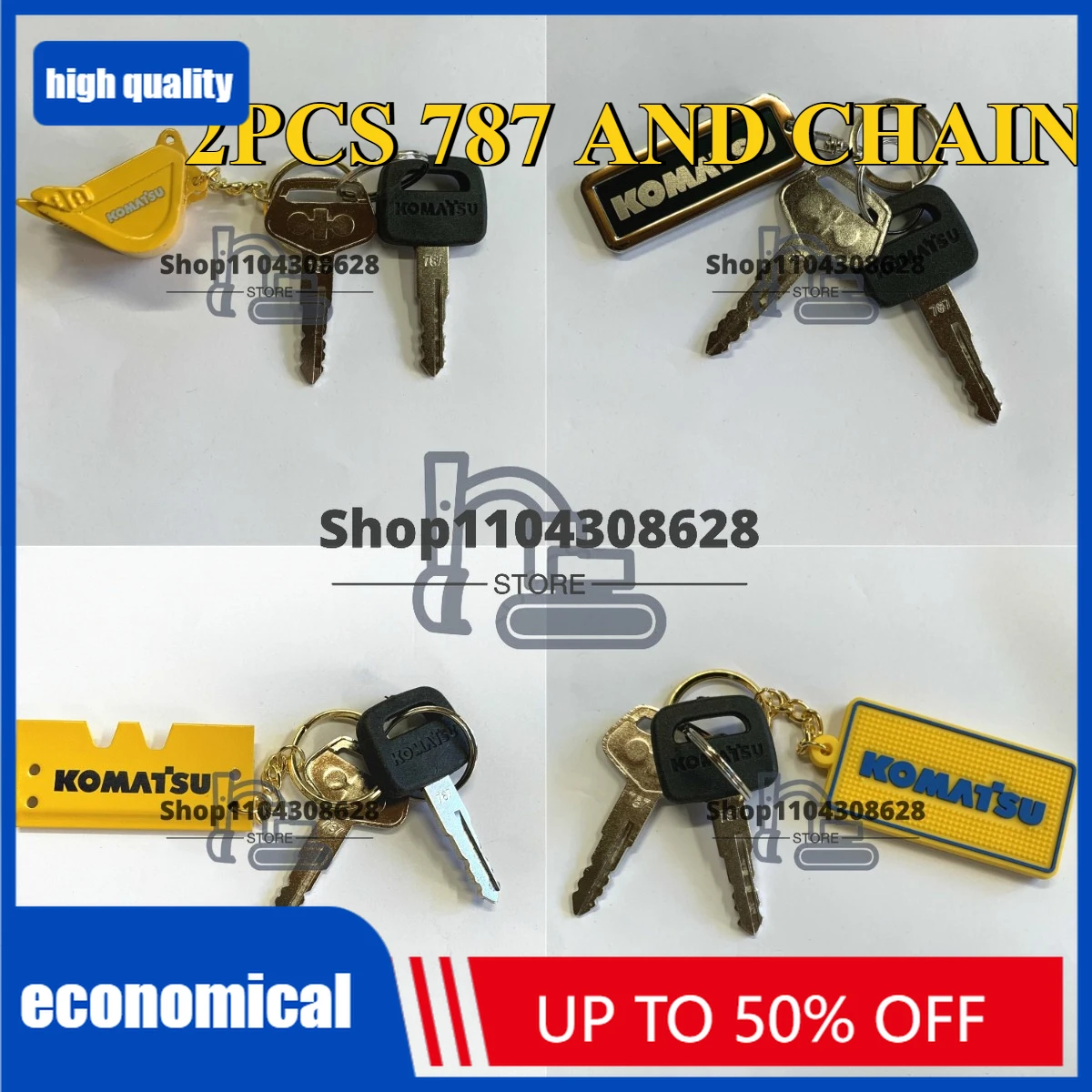 

2 шт. 787 ключи зажигания с ковшовой гусеничной башмак 787 брелок для экскаватора Komatsu тяжелое оборудование