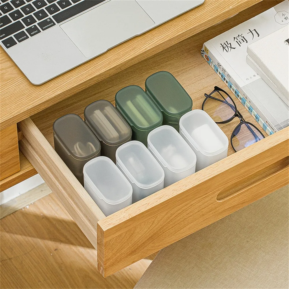 Portable Wire Cable Storage Box Travel Headphone Coin Jewelry Organizer Bin Dust-proof Drawer Makeup Lipstick Holder Container