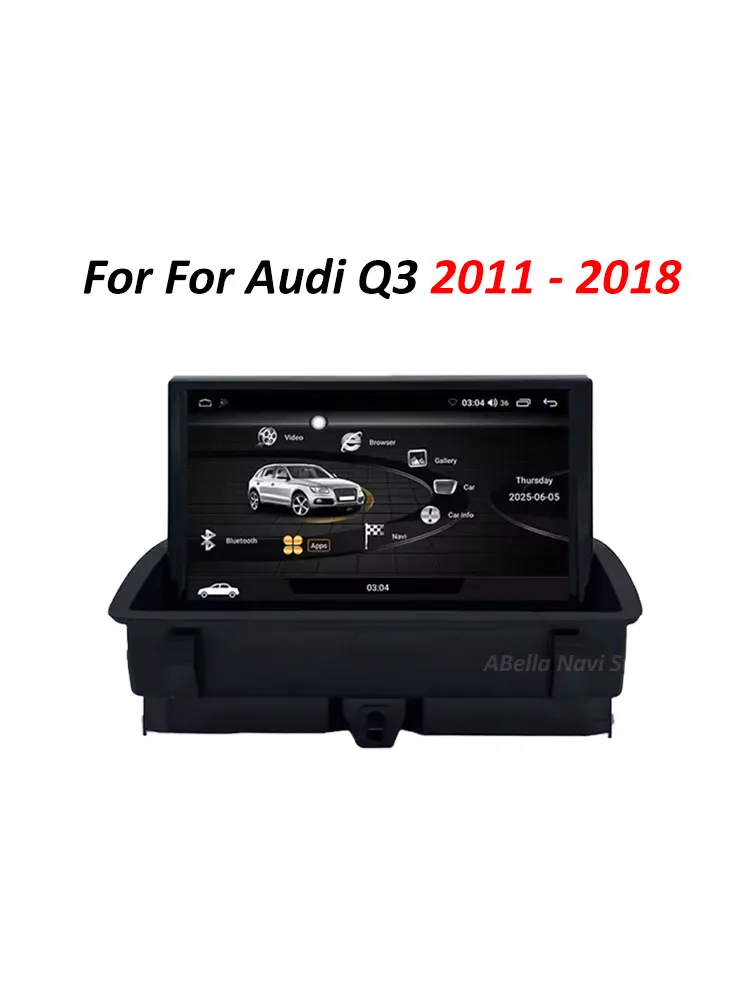 Bezprzewodowy CarPlay Android 16 do Audi Q3 2011 - 2018 Radio Samochodowe Multimedialne Nawigacja GPS WIFI Przewodowy Auto DSP 8-calowy Ekran Dotykowy — 2