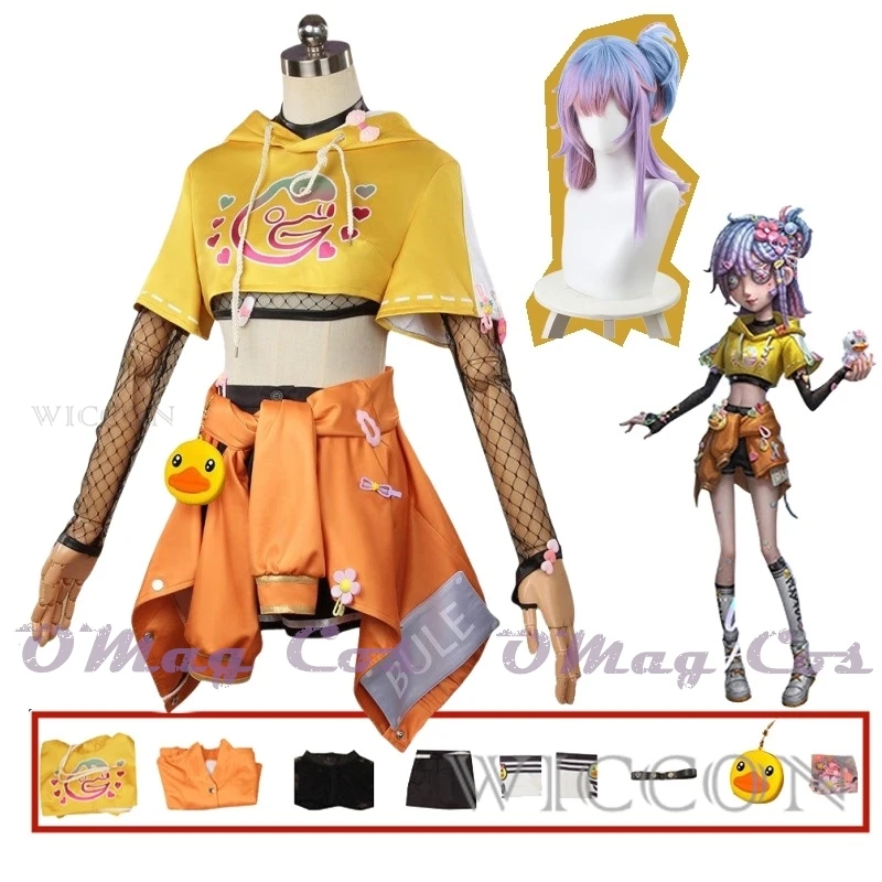 Yellow Duck Perfumer Cosplay Vera Nair Cosplay Game Identity V Costume Buffy Uniform Wig Party Anime Role Outfit for Woman Man