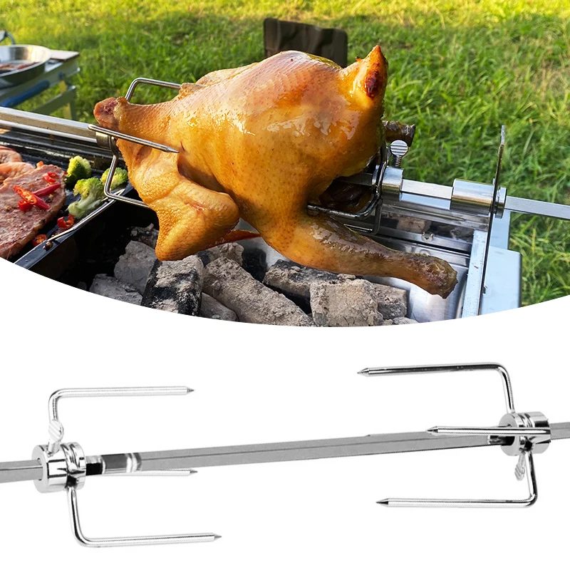 

Universal Replacement Grill Rotisserie Spit Meat Forks 304 Stainless Steel BBQ Grilling Forks Fits Round Spit Rods