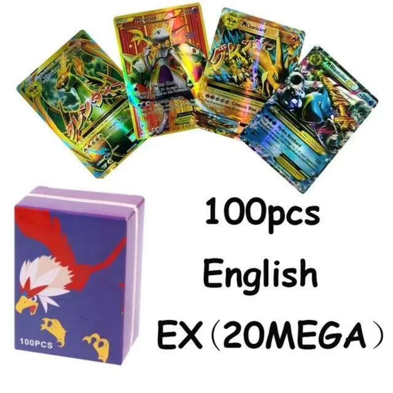 55-120 szt. Karty Pokemon Pikachu Flashcard Gold Vmax GX Vstar Angielski Hiszpański Francuski Niemiecki Kolekcja Karty do Walki Zabawki Prezenty