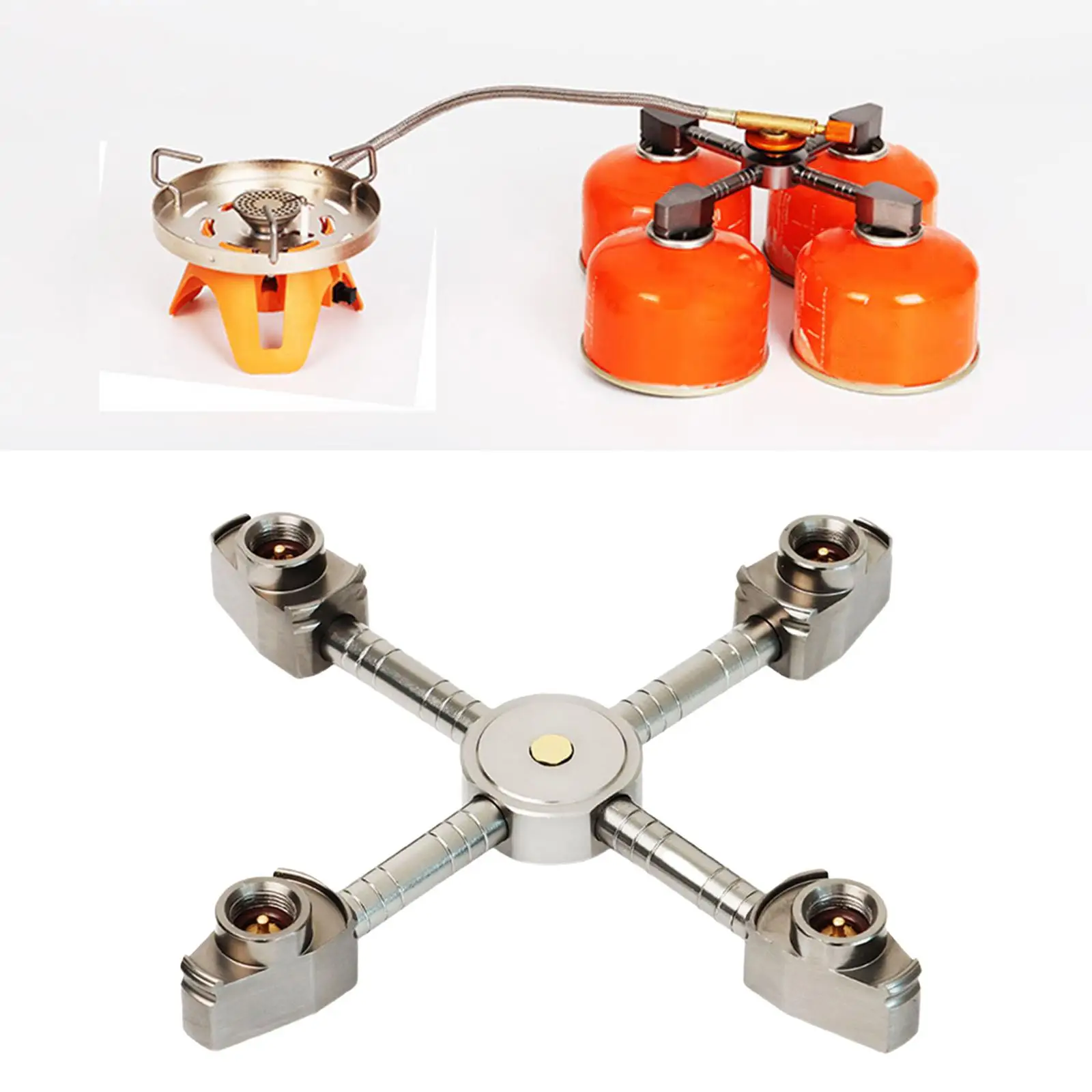 خفيفة الوزن موقد محول الموقد موصل خزان الغاز تحويل في الهواء الطلق نزهة شواء خزان الغاز تحويل رئيس للتخييم شواء #5