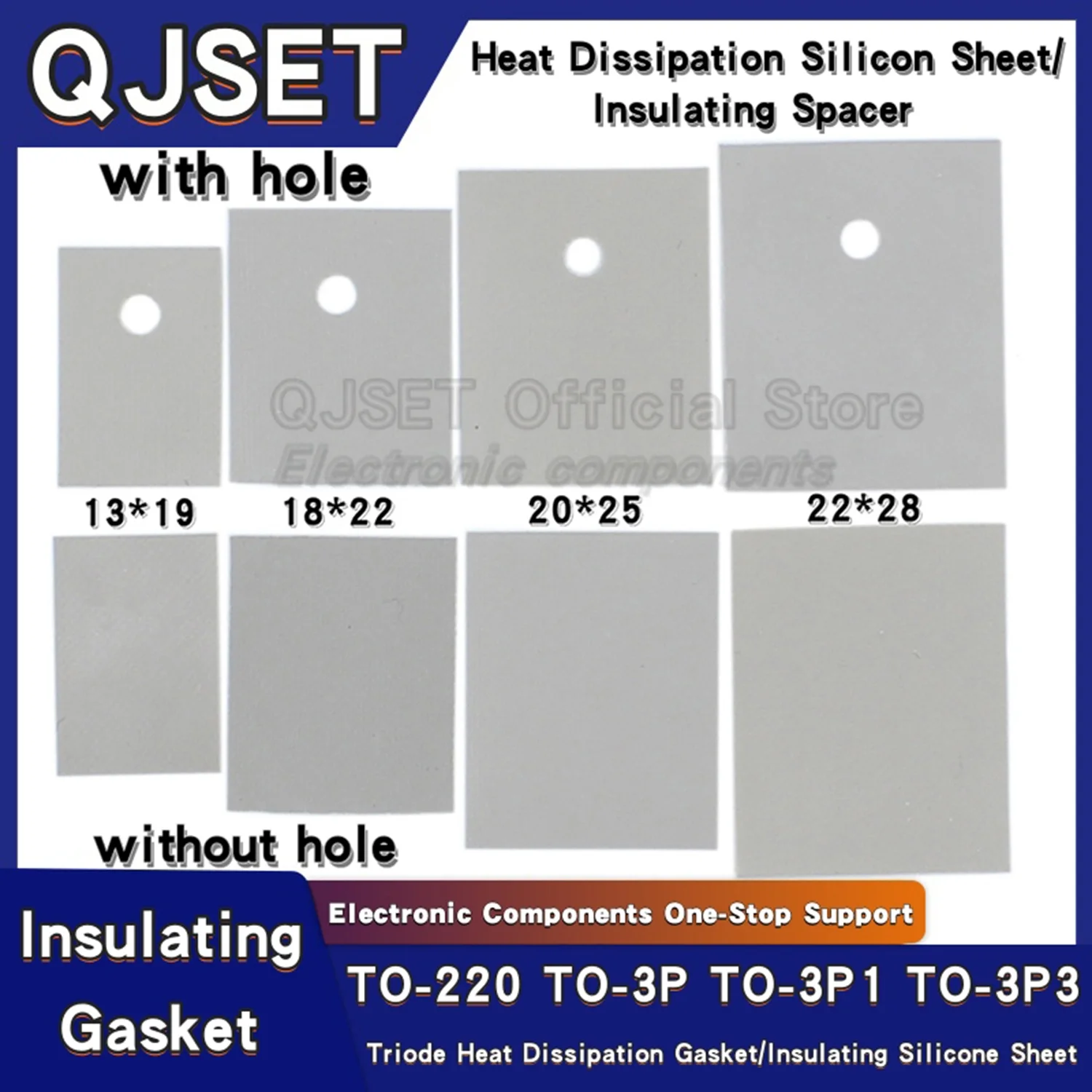 100 pz TO-220 TO-3P1 247 Triodo Termico Conduttivo Tubo di Silicone Dissipazione del Calore Isolante Distanziatori 13x19mm 20*25mm 18*22*28mm