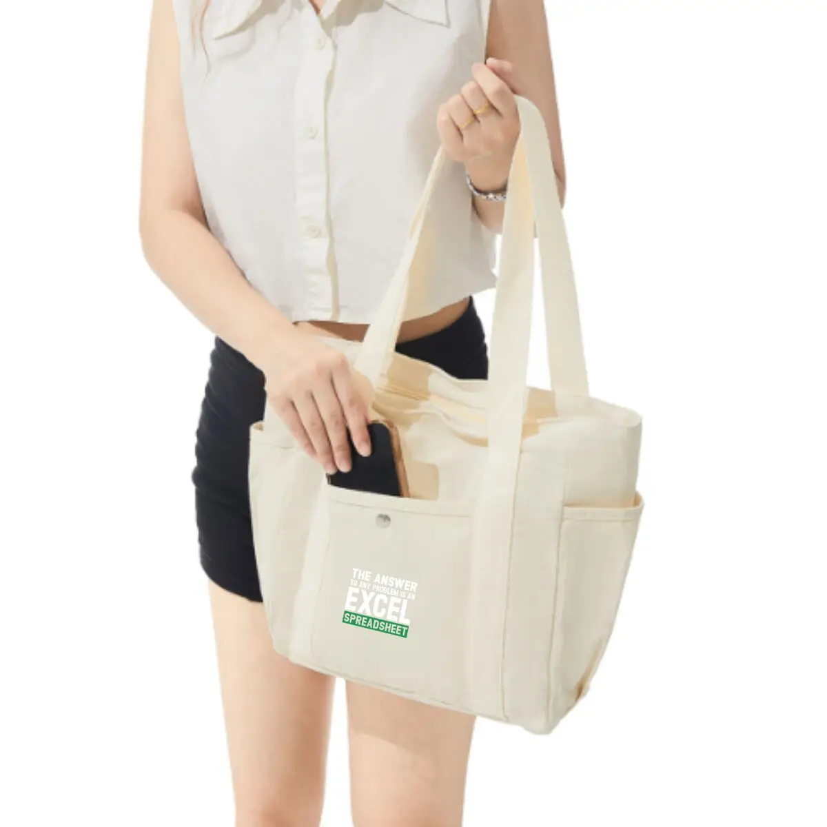 Excel Spreadsheet humor text tech art Minimalist Shoulder Bag with Multiple Pockets for Student Street Wear