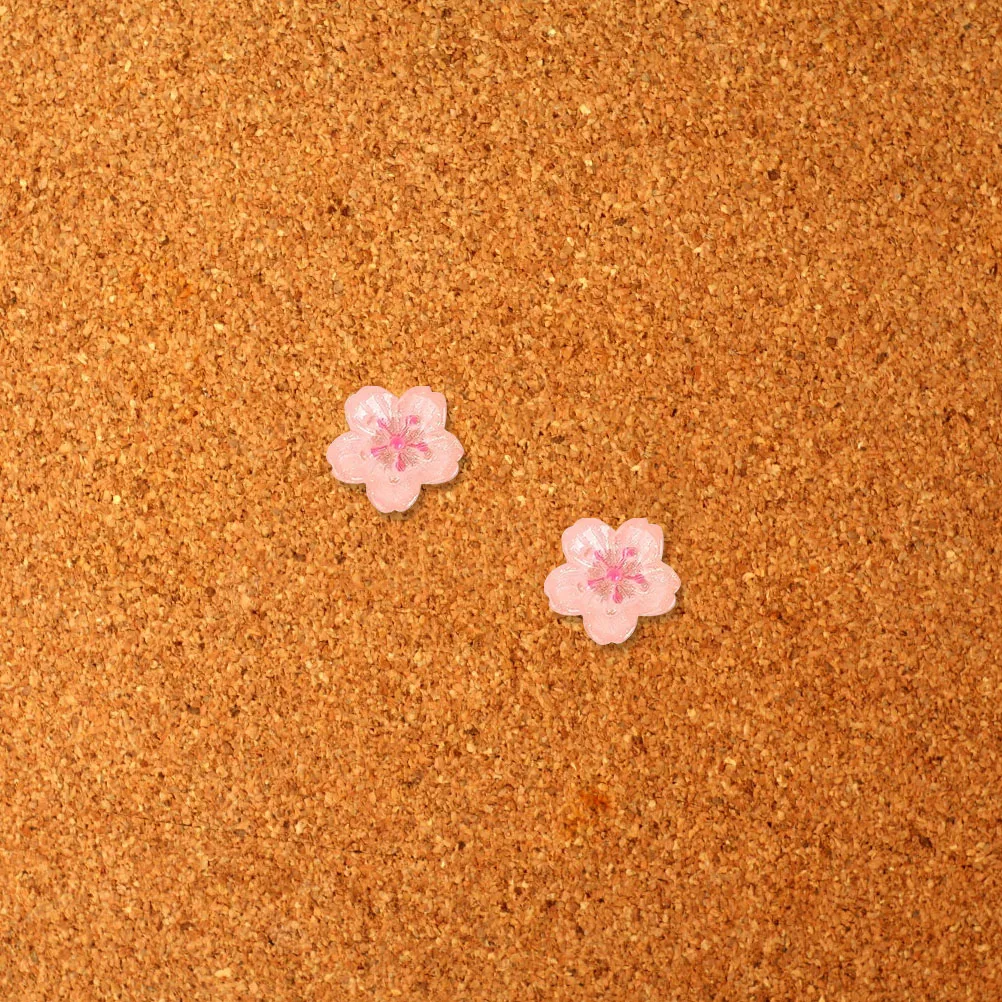 10 Pcs Cork Board Pin Cherry Push Pins Cute Floral Decorative Flower Pink Resin