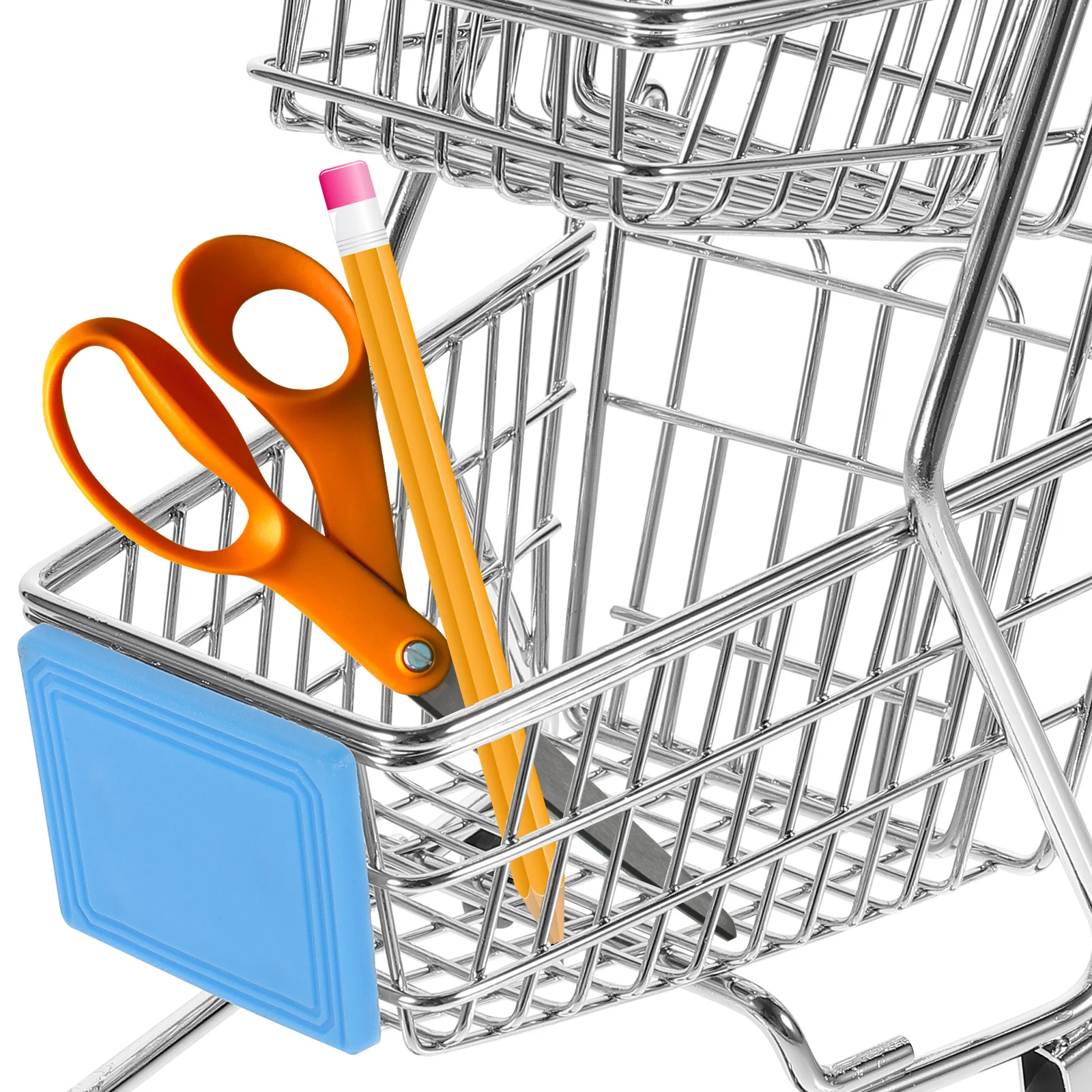 

Mini Shopping Cart Small Desktop Storage Basket Organizer Makeup Holder Trolley Small Supermarket Handcart Mini Shopping Cart