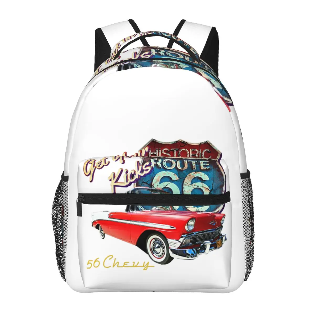 

1956 Chevy-Bel Air Car Street Hot Rod Antique - Route 66, рюкзаки для мальчиков и девочек, школьные сумки, дорожный рюкзак, сумка на плечо