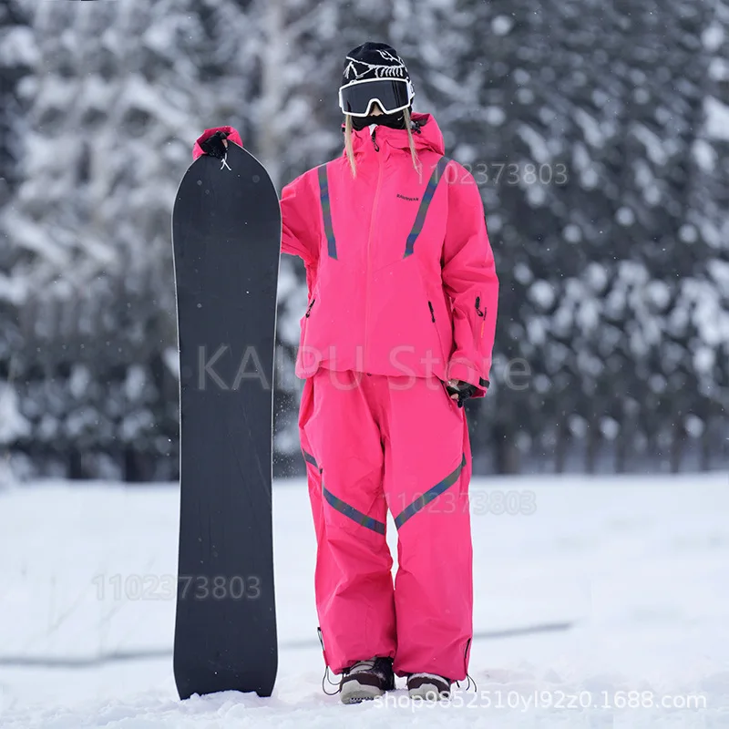 

Ski suit men's and women's winter single and double board windproof waterproof warm outdoor ski pants set