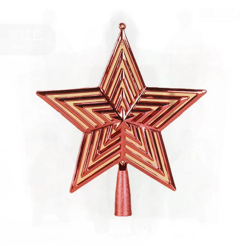

20cm Three-Dimensional Christmas Tree Top Star Decoration Hollow Five-Pointed Star 15cm for Festive DIY Decorations