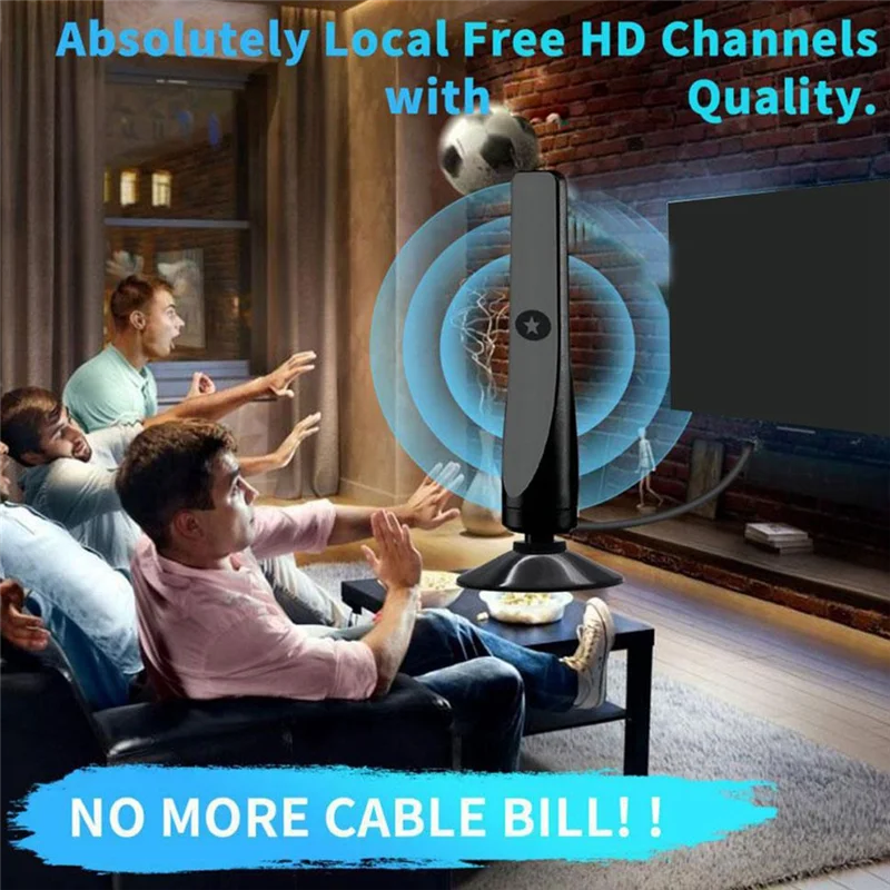 

A73E-4K/1080P HD Digital TV Antenna With Signal Amplifier Wide Range DVB-T2 Antenna For HDTV Reception Home TV Aerial