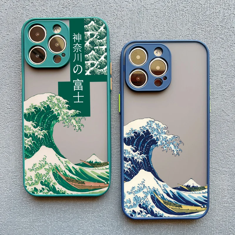 Fashion Japan The Great Wave Of Kanagawa custodia per telefono per iPhone XS X XR 13 12 Mini 11 14 15 16 Pro Max 7 8 Plus Cover Art Fundas