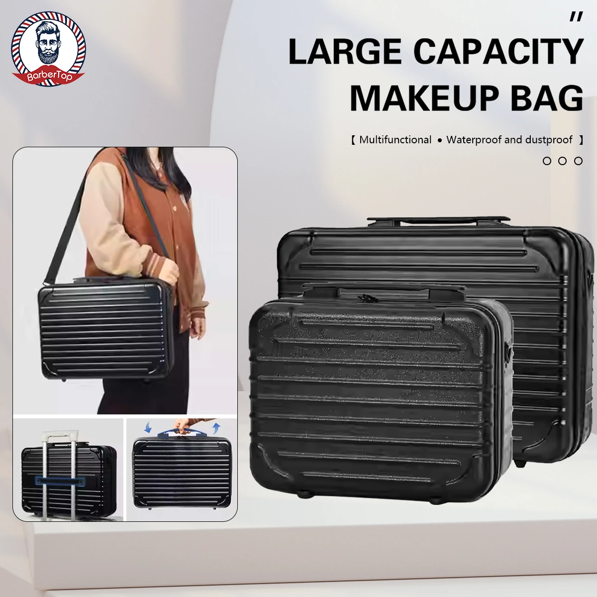

Large Capacity Travel Makeup Bag Multi-Functional Handbag Professional Makeup Artist Embroidery Storage Case Luggage