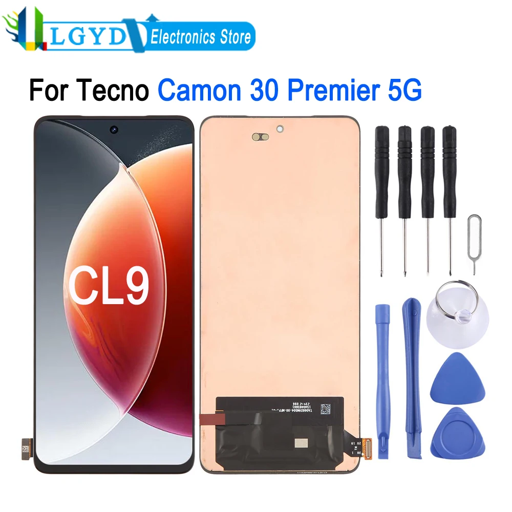 6.77'' LTPO AMOLED LCD Screen For Tecno Camon 30 Premier 5G, CL9 Phone Display Touch Screen Repair Replacement Part