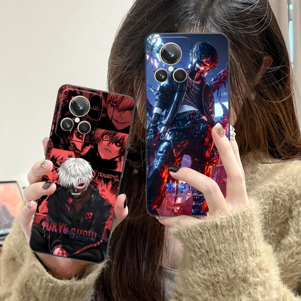 Tokyo Ghoul Kaneki Mobile Phone Case for Realme GT 2 9i 8i 7i Pro X50 X2 C35 C21 C20 C11 C3 Black Soft Phone Cover Shell