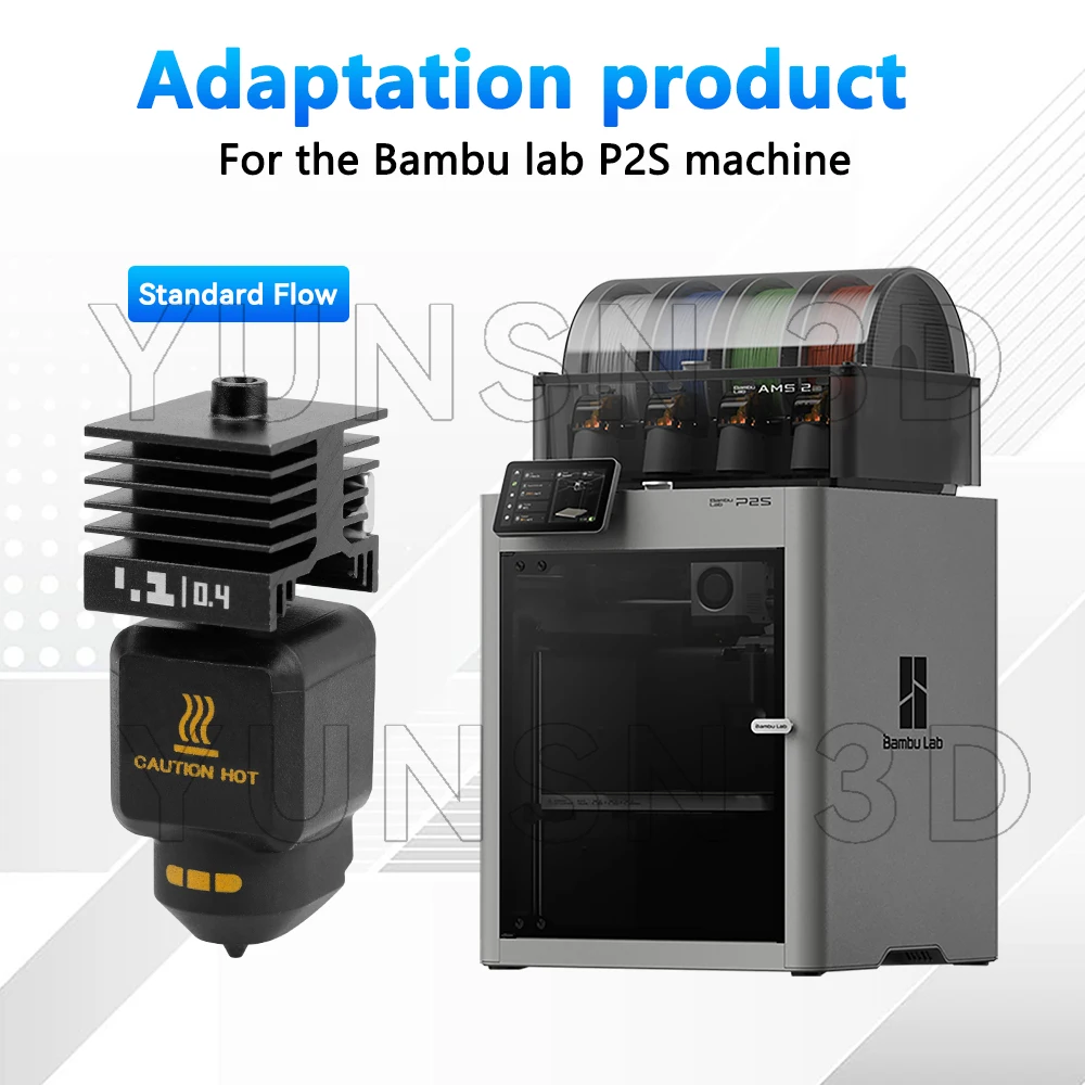 Upgraded Hotend Kit For Bambu Lab P2S 0.2/0.4/0.6/0.8mm Detachable Nozzle Hot End For Bambulab P2S 3D Printer Replacement Part