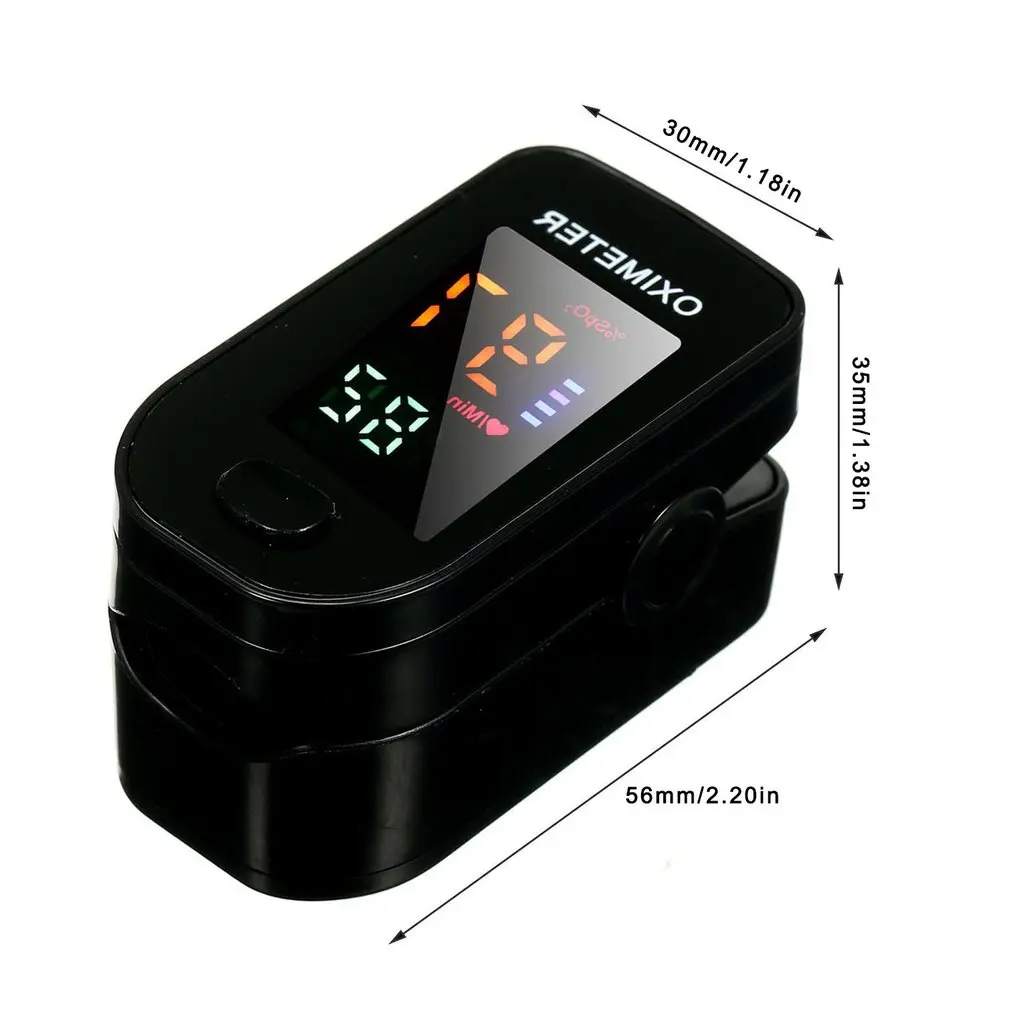 Oximeter Digital Finger Pulse Oximeter LED Screen Finger Clip SPO2 PR Heart Rate Monitor Blood Oxygen Saturation Monitor