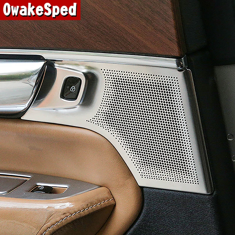 

Car Door Loudspeaker Cover Trim Four-door Speaker High And Low Sound Frame Sticker For Volvo XC90 2016-2022 Interior Accessories