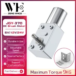 JGY-370 Micro Worm Gear Motor 6v~24v 6RPM~210RPM Forward And Reverse Adjustable Speed High Torque Self-Locking Brushed DC Motor