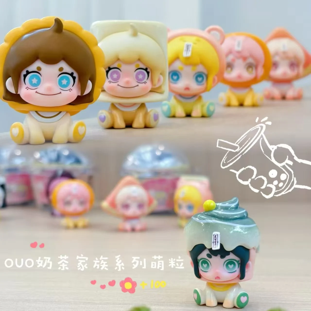 

В наличии: Коллекционная мини-фигурка Keeno Mystery Box Ouo Milk Tea Family Series – милая, кавайная игрушка-сюрприз в закрытой коробке, подарок для фанатов и коллекционеров.