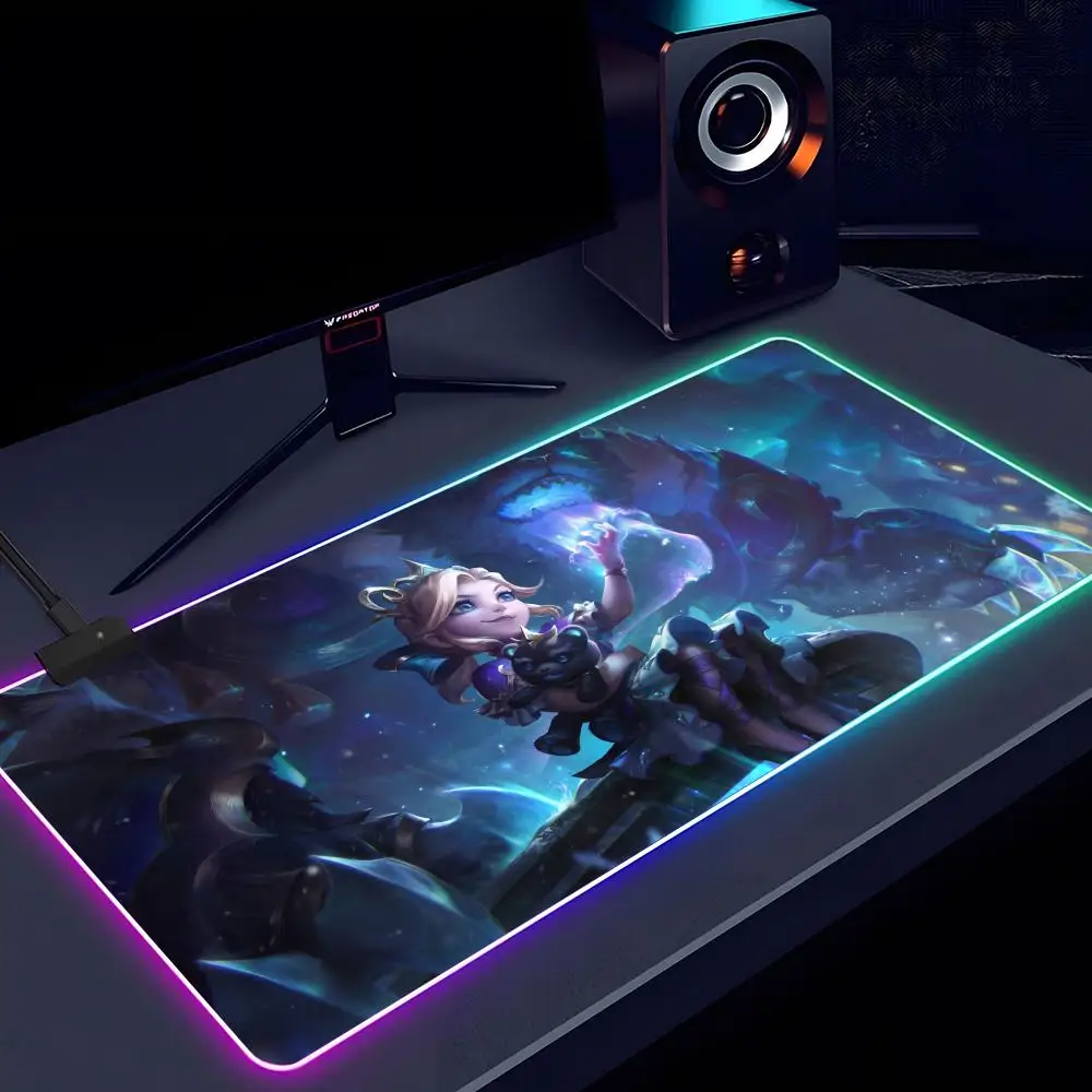 Game League of Legends Annie Mouse Pad RGB luminous 900X400mm large table mat non-slip extra large game office mouse pad