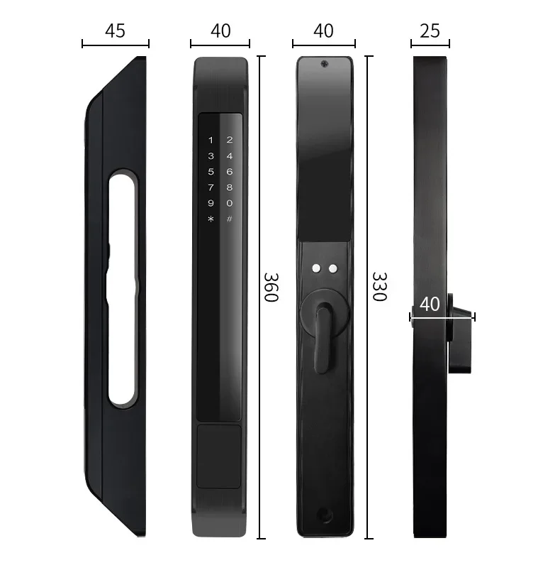 2024 latest design ultra-narrow  ultra-thin aluminum door sliding hook door automatic fingerprint digital code smart door lock