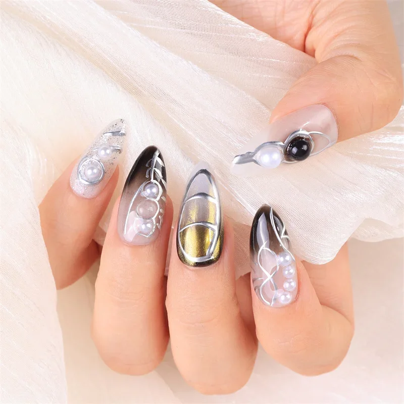 

Art Pearl press on Nail Designer Capsules Handmade Realistic False Nails Diy Manicure Accessories and Tools