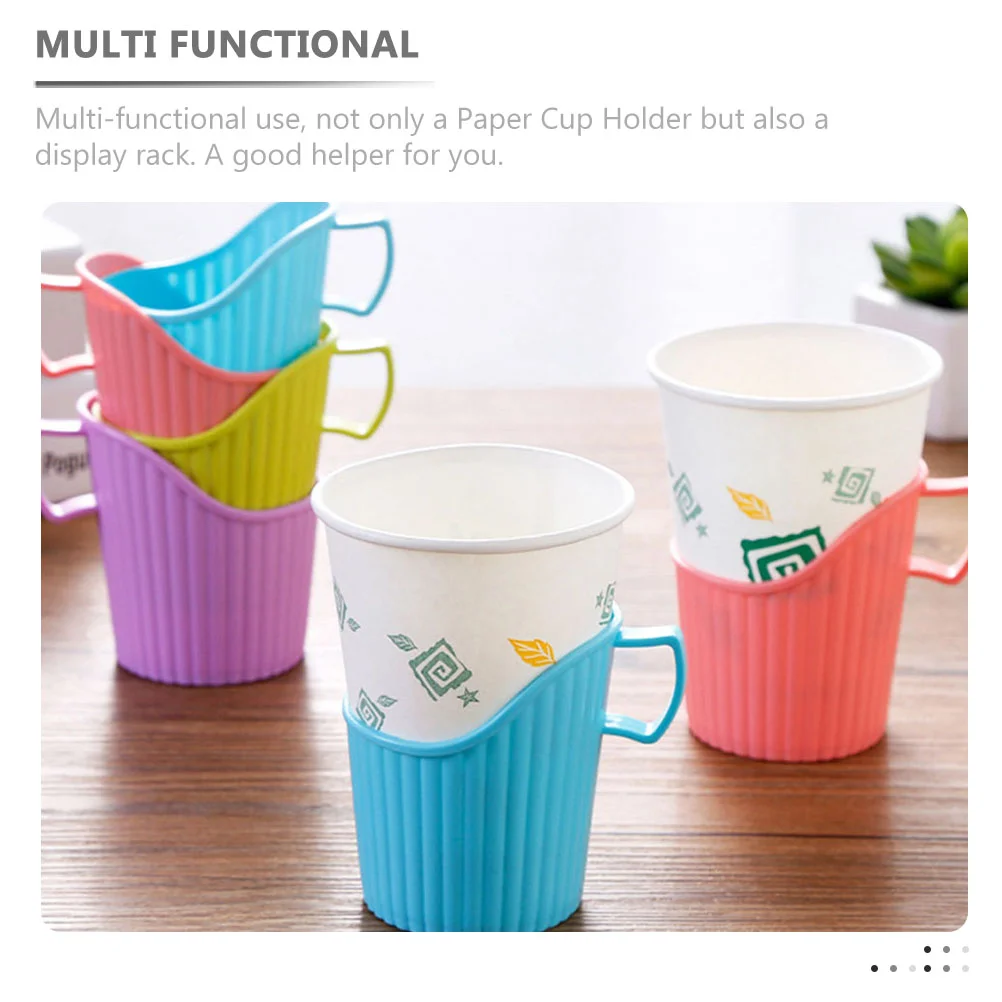 20 Pcs Disposable Paper Cup Holder Coffee Sleeve Mug Iced Tumbler Anti-scald Sets Multipurpose Decorative