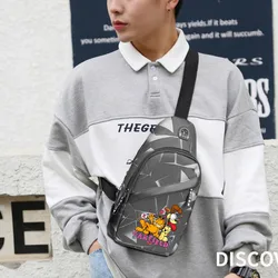 Cartoon Cat Odies Chest Pack Men Sports Shoulder Crossbody Bag anime Outdoor Trend Sling Canvas Bags  Messenger Bag Backpack