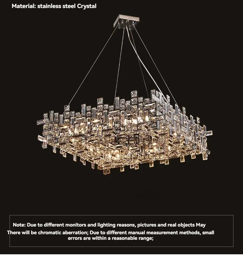 

Clear crystal light luxury ceiling chandelier lighting, living room led pendant light indoor decorative lighting fixtures.