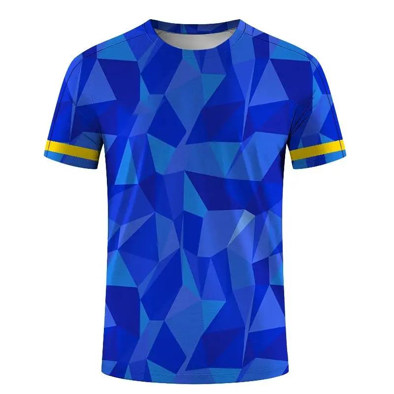 

The new geometric pattern badminton suit breathable and quick-drying running T-shirt for men in the summer of 2025