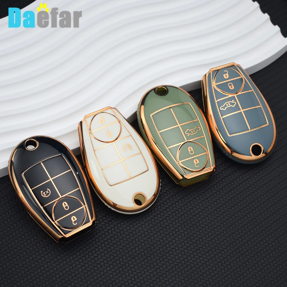 3 Buttons Smart Remote Car Key Case Fob Shell For Jeep Grand Cherokee Chrysler 300 Town Country Dodge Challenger Charger Journey