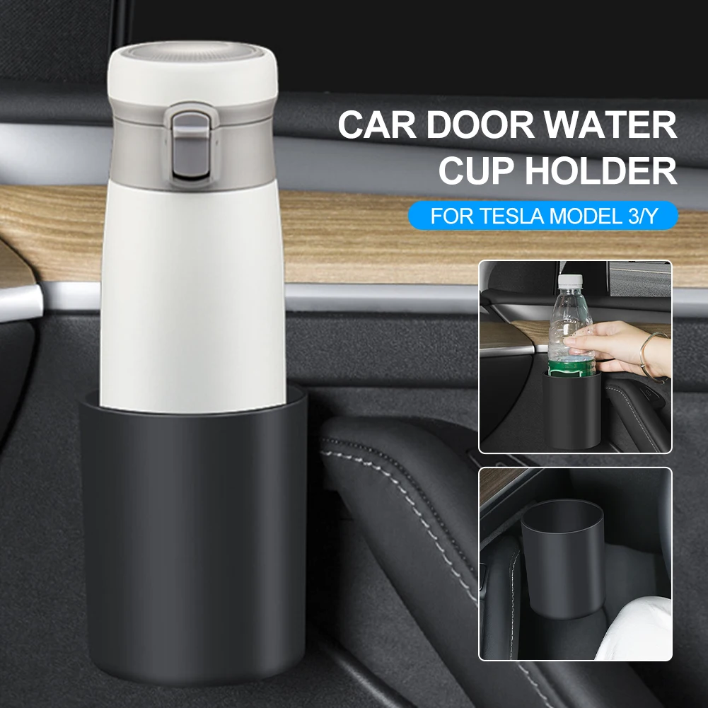 For Tesla Model 3 Y 2021 2022 2023 Car Door Cup Holder for Front Doors Mount Drink Water Bottle Stand Auto Interior Accessories