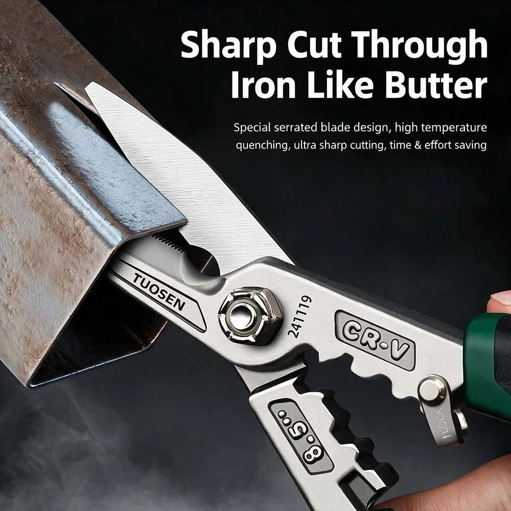 Multipurpose Tin Snips Straight & Curved Aviation Snips High Hardness Metal Cutting Shears for Aluminum Ceiling Panels Iron Shee