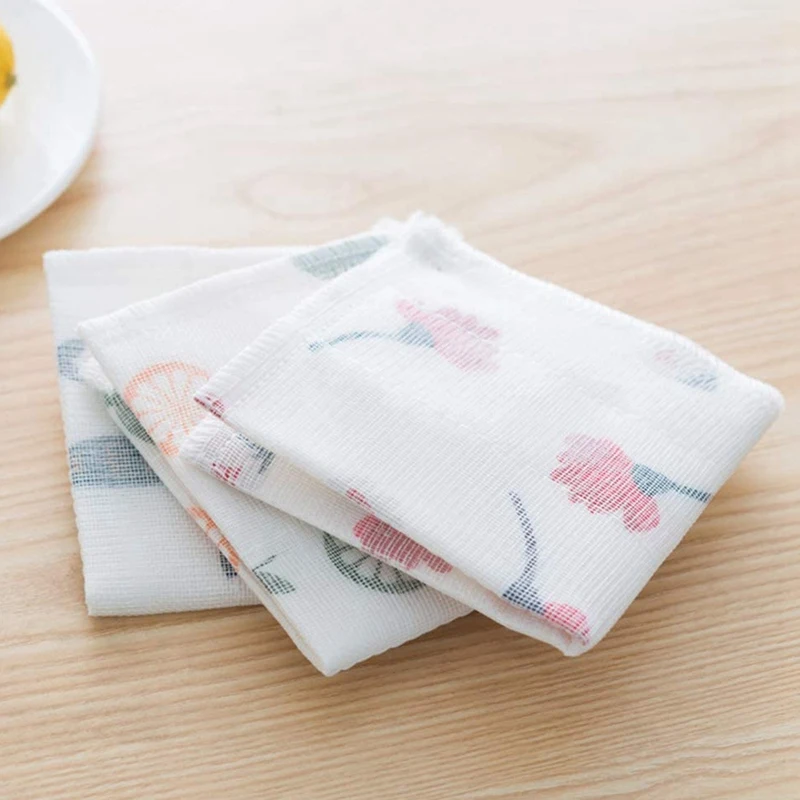 3 Pieces Of Fiber Wipe Printing Super Absorbent And Oil-Free Kitchen Cleaning Cloth, Soft And Thick Rag, Dish Towel