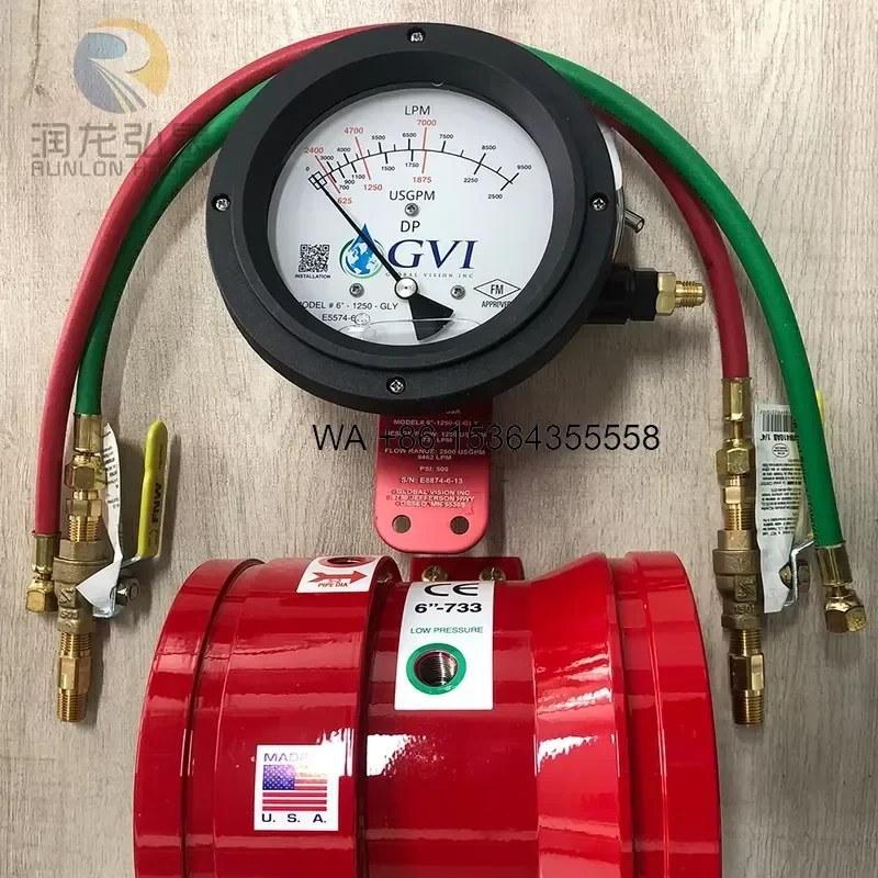Wmwmnu for Fire Fighting Cast Iron GVI Origin Grooved Flow Meter FM Fire Sprinkler System Fire Pump Test Meter 4 Inch 6 Inch