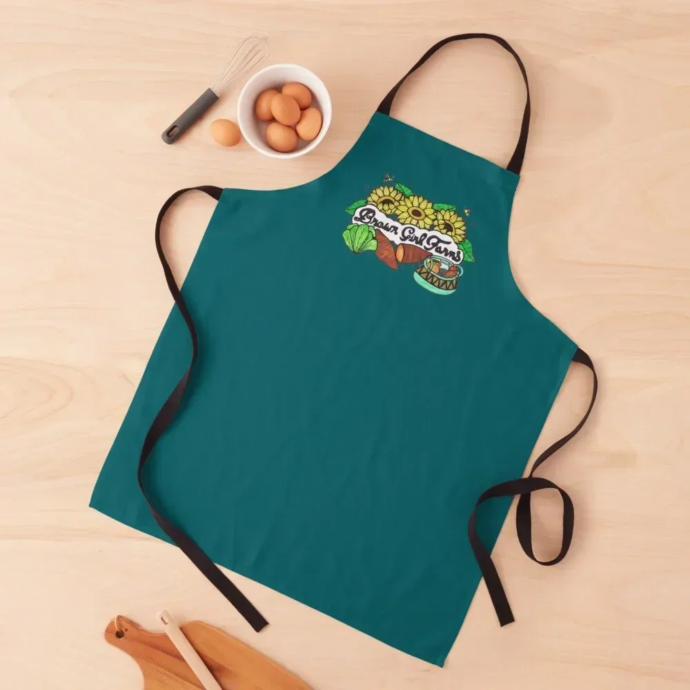 

Brown Girl Farms Logo Apron kitchen clothes Hairdressing Hairdresser Accessories Household Items Chef Accessories Apron