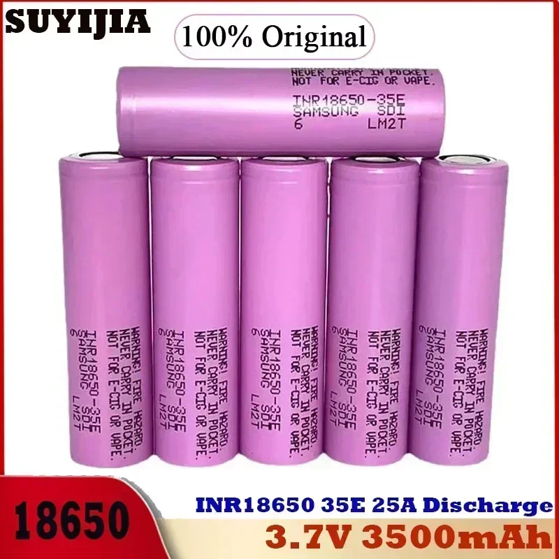 100%Original18650 3500mAh Rechargeable Battery35E 25A Discharge Battery 3.7V High Power Lithium Ion Electric Screwdriver Battery