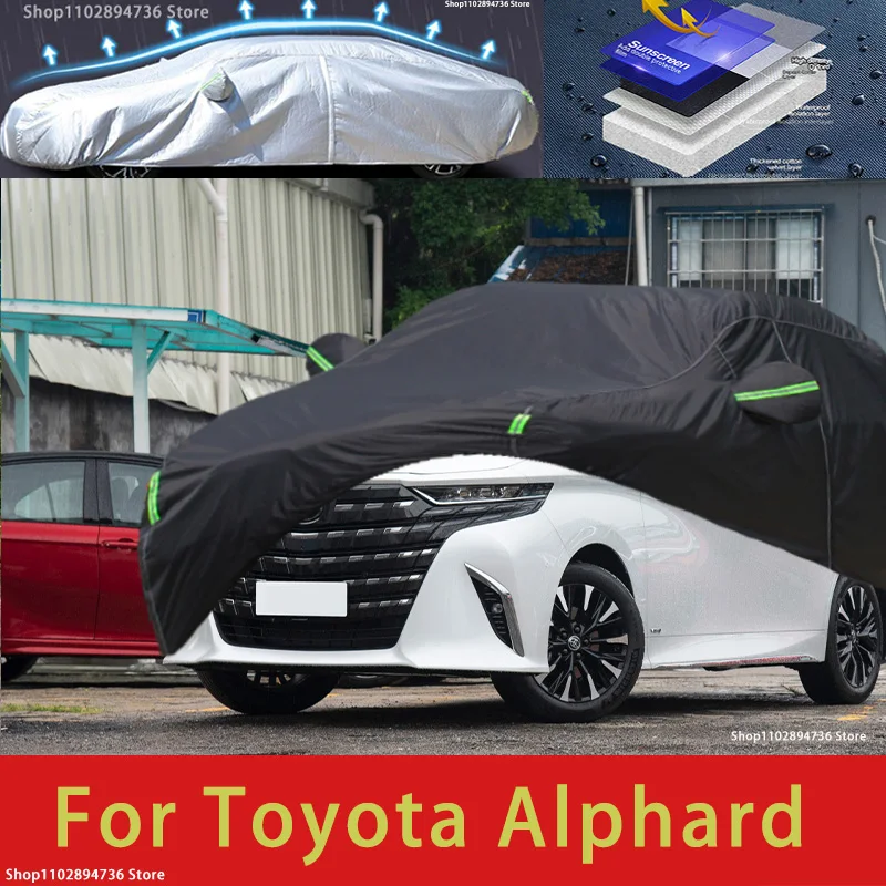 

For Toyota Alphard Fit Outdoor Protection Car Covers Snow Cover Sunshade Waterproof Dustproof Exterior black car cover