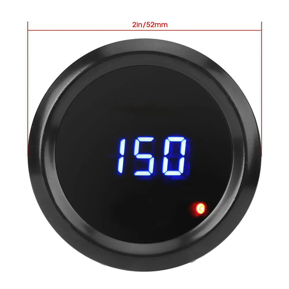 52mm Digital Oil Thermometer with Sensor - 40~150℃ Blue Display Temperature Gauge