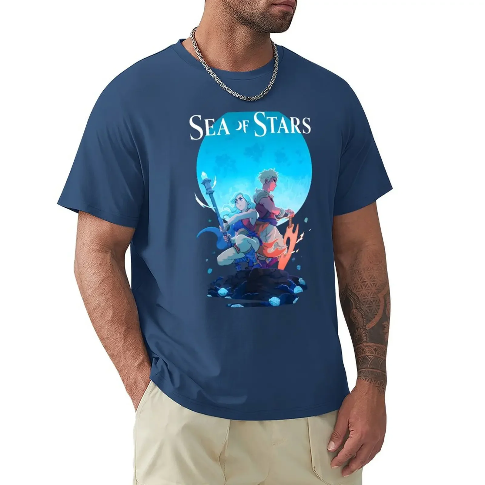 Sea of Stars – Zale & Valere T-Shirt anime Blouse black t shirts for men High Quality 100%Cotton Short Sleeve