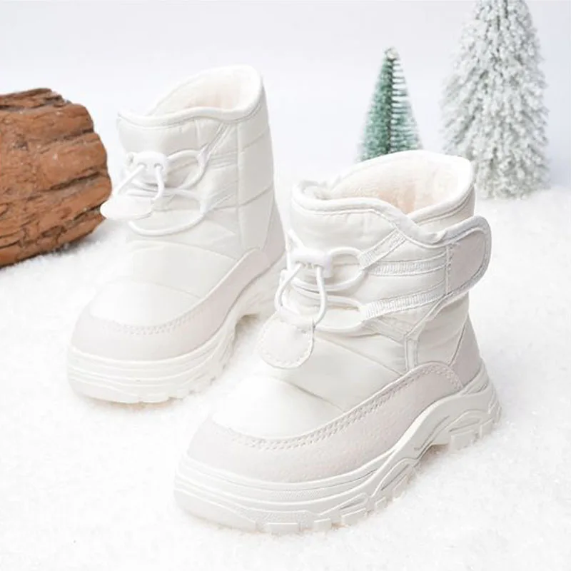 Winter Kids Baby Boots Soft Soles Children Snow Boots for Boys and Girls Keep Warm Kids Toddler Shoes Black White Gray CSH1558