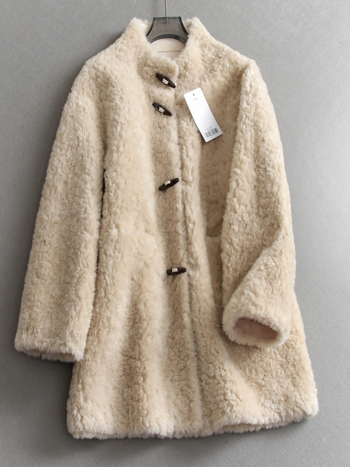 

Biomimetic Wool Thickened Warm Fleece Outerwear Loose H-Shape Long Sleeve Women's Coat Commute Style Winter Fashion Ladies' C...