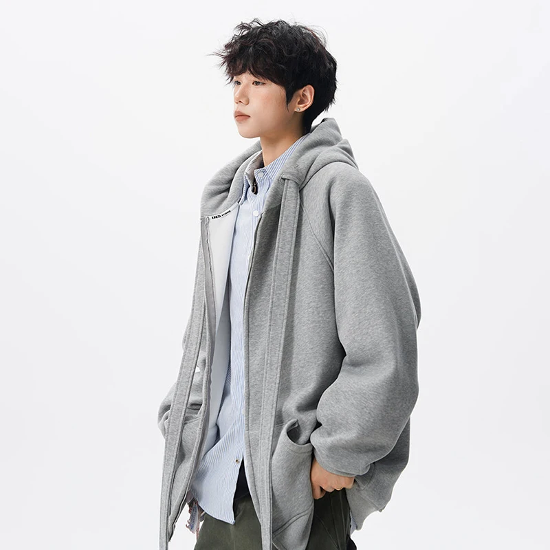 LUZHEN الشريط تزيين بلون فضفاض الشارع الشهير هوديس البلوز الرجال 2025 الخريف موضة كم طويل البلوز جديد JY4132