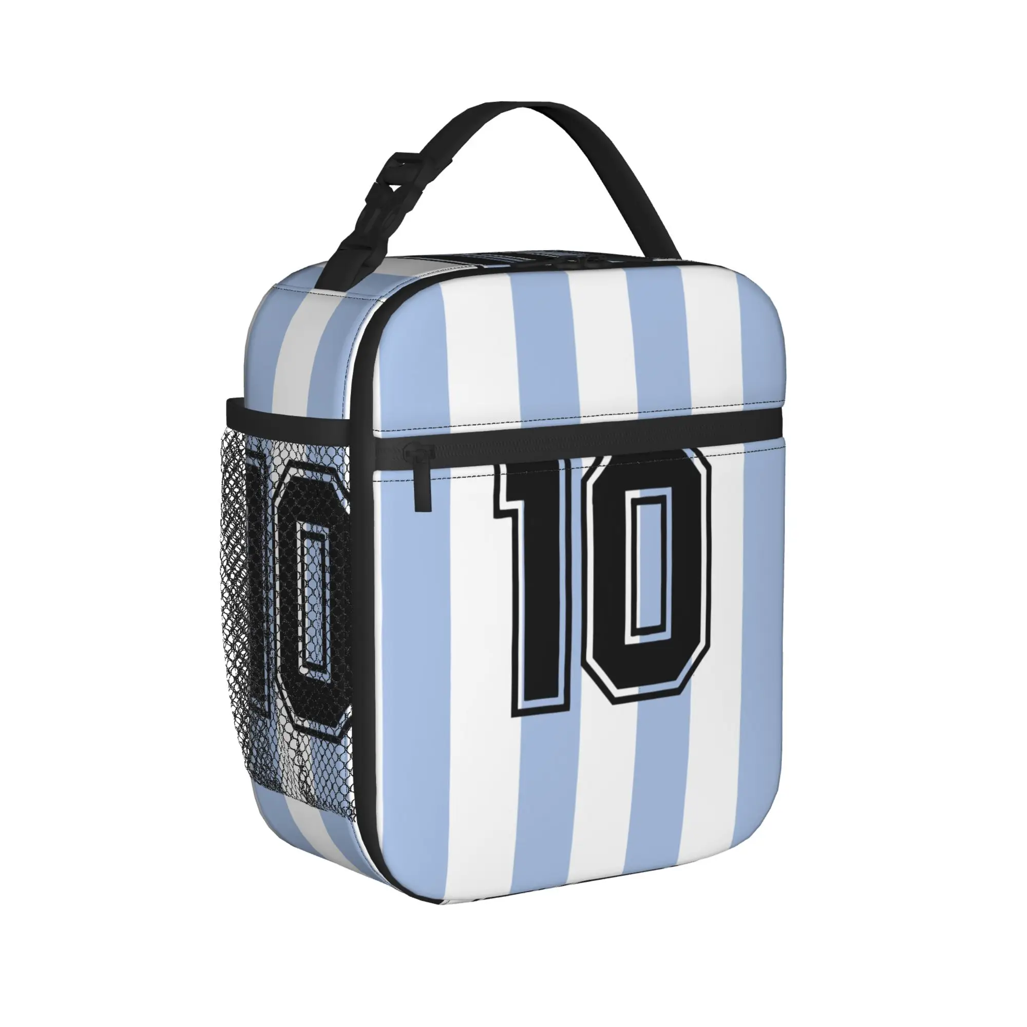 Nummer 10 Argentinien Messi Isolierte Lunchtasche, auslaufsicher, wiederverwendbar, Kühltasche, Lunchbox, für Arbeit, Outdoor, Bento-Tasche