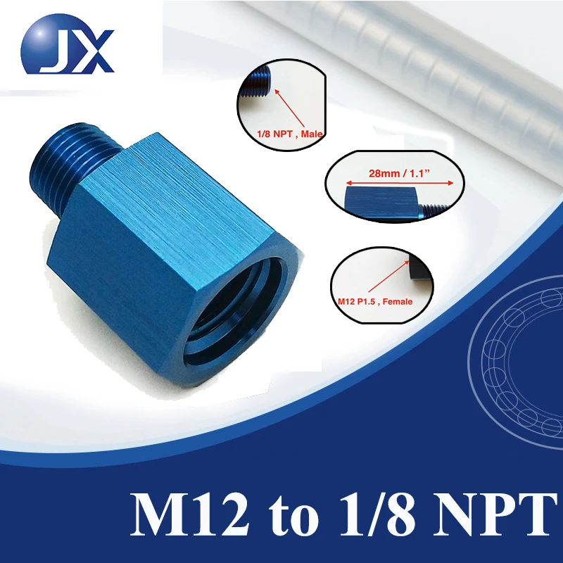 

Алюминиевый адаптер-коннектор M12 на 1/8 NPT для манометра давления топлива/масла, автомобильная запчасть